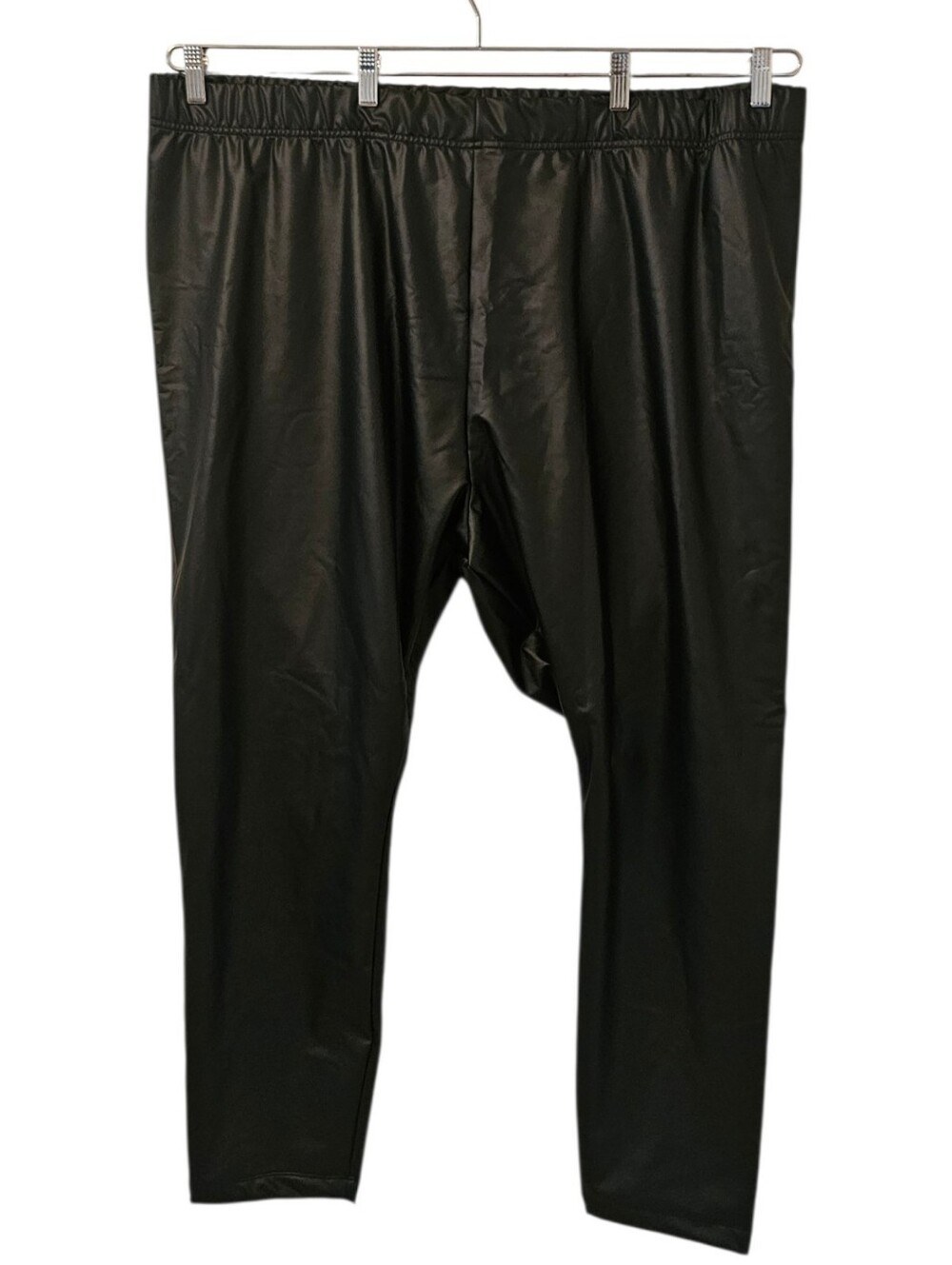 Black Old Navy Women's High Waist Faux Leather Fashion Ankle Leggings
